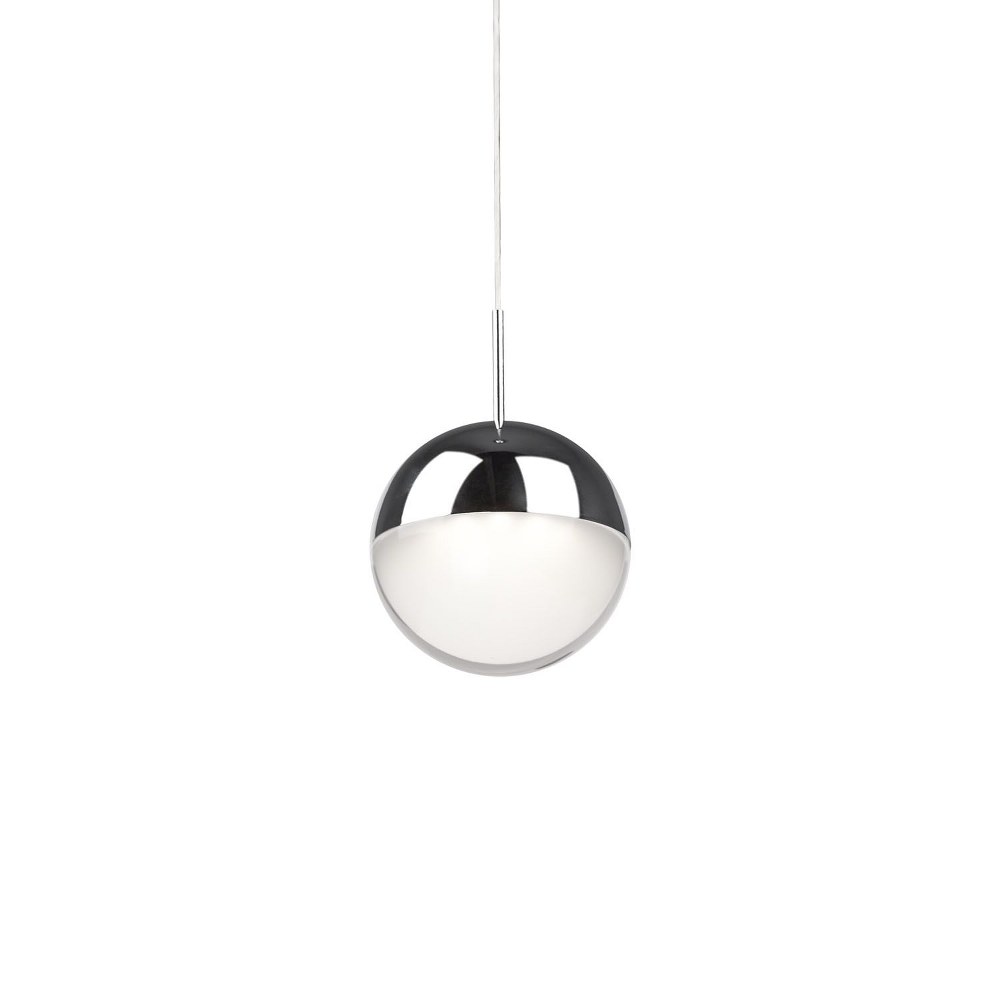 Chrome Finish with Clear Acrylic/Frosted Glass 3.88 Inch 5W 1 LED Pendant Kuzco Lighting 402801CH-LED Pluto Chrome Finish with Clear Acrylic/Frosted Glass 3.88 Inch 5W 1 LED Pendant Kuzco Lighting 402801CH-LED Pluto
